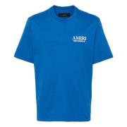 Amiri Blå T-shirts och Polos med Logo Blue, Herr