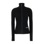 Jil Sander Svart ullblandad kofta Black, Dam