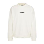 Jil Sander Bomull Kräm Tröja White, Herr