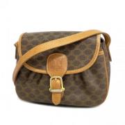 Celine Vintage Pre-owned Linne axelremsvskor Brown, Dam