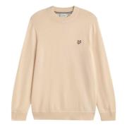 Lyle & Scott Lyxig Cashmere Blend Crew Neck Jumper Beige, Herr