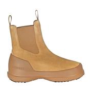 Moon Boot Mocka Chelsea Boot Elastiska Band Logo Beige, Dam