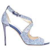 Jimmy Choo Pre-owned Pre-owned Bomull sandaler Blue, Dam