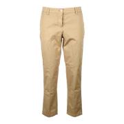 White Sand Bomull Elastan Pantalone Beige, Dam