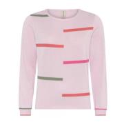 Skovhuus Randig Pullover Blus Ros Pink, Dam