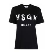 Msgm Bomull T-shirt Black, Dam