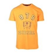 Diesel Orange T-shirt för Män Orange, Herr