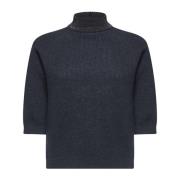 Brunello Cucinelli Kashmirtröja med Mock Neck Gray, Dam