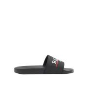 Bally Stiliga platta sandaler i gummi Black, Herr