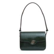 Tory Burch Grön Crosshatched Läder Väska Green, Dam