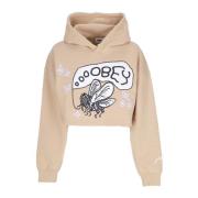 Obey Cropped Hoodie Matchande Set Långärmad Beige, Dam