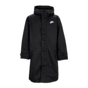 Nike Lång Parka med Sherpafodrad Huva Black, Herr