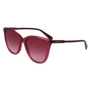 Longchamp Röda Acetat Solglasögon Red, Dam