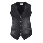 DNM Pure Denim Grace Gilet Vest Gray, Dam