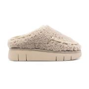 Mou Grå Shearling Slip-On Sandaler Gray, Dam