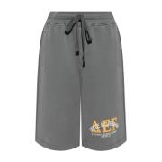 Dolce & Gabbana Grå Jersey Shorts med Logotyptryck Gray, Herr