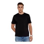 Guess Svart Bomull T-shirt - Kort Ärm Black, Herr