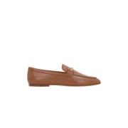 Tod's Platta lädermokasinskor Brown, Dam