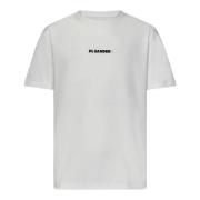 Jil Sander Vit T-shirt med Logotyp White, Herr