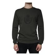 Dolce & Gabbana Krona Logo Crew Neck Sweater Green, Herr