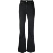 Patrizia Pepe Svarta Flare Jeans med Brodyr Black, Dam