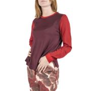 Maliparmi Stilren Stickad Topp Aw24 Kollektion Red, Dam