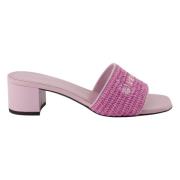 Givenchy Raffia 4G Mules för kvinnor Purple, Dam