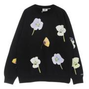 Obey Blommigt Crewneck Sweatshirt Svart Black, Herr