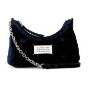 Maison Margiela Blå Sammet Glam Slam Hobo Väska Blue, Dam