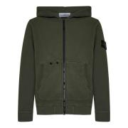 Stone Island Grön Fleece Huva Tröja Green, Dam