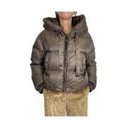 Max Mara Brun Quiltad Huva Jacka Brown, Dam