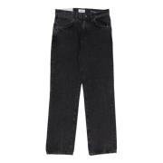 Amish Svarta Denim Herrjeans med Raka Ben Black, Herr