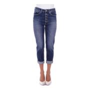 Dondup Denim Jeans med Logotyp Bakficka Blue, Dam