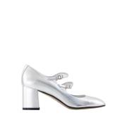 Carel Silverläderpumps med 6cm Klack Gray, Dam