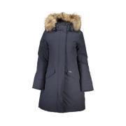 Woolrich Blå Bomull Jacka & Kappa Blue, Dam