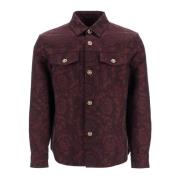 Versace Barock Jacquard Overshirt med Medusa Knappar Purple, Herr