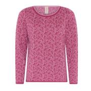 Skovhuus Dahlia Pink Jacquard Stitch Sweater Pink, Dam