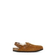 Birkenstock Brun Mocka Sandaler med Shearling Foder Brown, Unisex