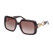 Guess Fyrkantiga solglasögon Mörk Havana Brun Gradient Brown, Unisex