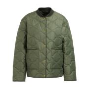 Barbour Quiltad olivjacka med logotyp Green, Dam