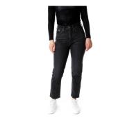 Lee Straight Fit Jeans med hög midja Black, Dam