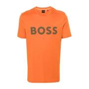 Boss Orange Bomull Jersey Logo Print T-shirt Orange, Herr