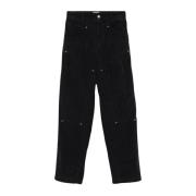 Isabel Marant Corduroy High-Rise Byxor Svart Black, Herr