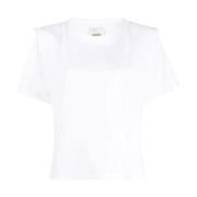 Isabel Marant Vit Bomull T-shirt med Strukturerade Axlar White, Herr