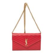 Yves Saint Laurent Vintage Pre-owned Laeder plnbcker Red, Dam