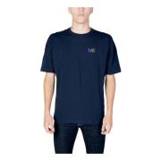 Emporio Armani EA7 Blå kortärmad T-shirt för män Blue, Herr