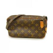 Louis Vuitton Vintage Pre-owned Tyg axelremsvskor Brown, Dam