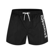 Dsquared2 Svarta Logga Badshorts Tillverkad i Italien Black, Herr