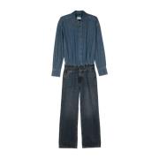 Haikure Blå Denim Overall med Tessie Stil Multicolor, Dam