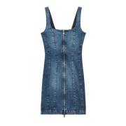 Patrizia Pepe Vintage Wash Klänning Blue, Dam